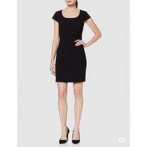 Tahari Arthur S. Levine black cap-sleeve sheath dress, size 6.